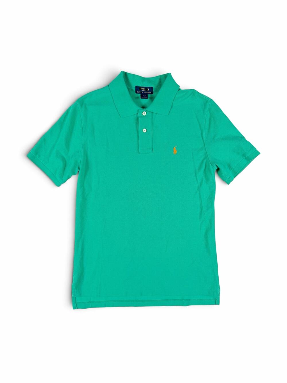 Polo Ralph Lauren Boys Cotton Polo Shirt Green Orange Pony Large 14-16